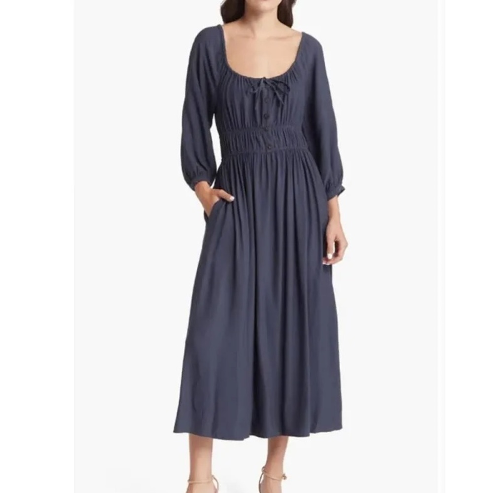 Madewell Sophia Twill Midi Dress